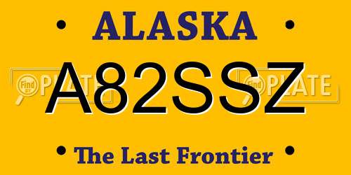 A82SSZ Alaska License Plate