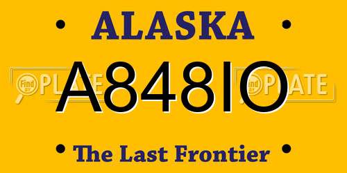 A848IO Alaska License Plate