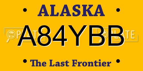 A84YBB Alaska License Plate
