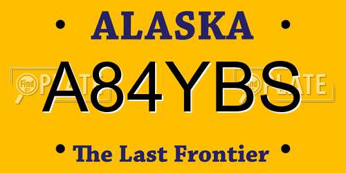A84YBS Alaska License Plate