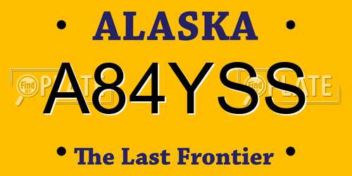 A84YSS Alaska License Plate