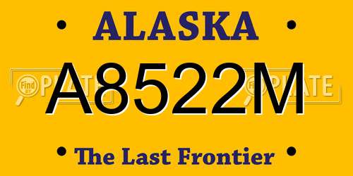 A8522M Alaska License Plate