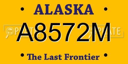 A8572M Alaska License Plate