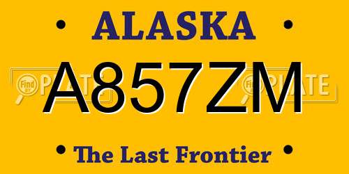 A857ZM Alaska License Plate