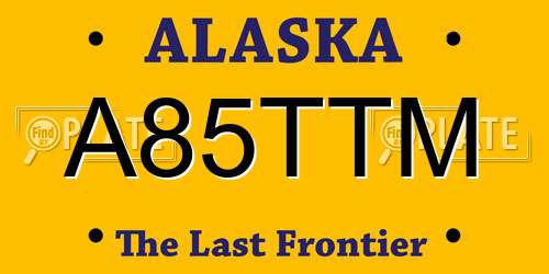 A85TTM Alaska License Plate