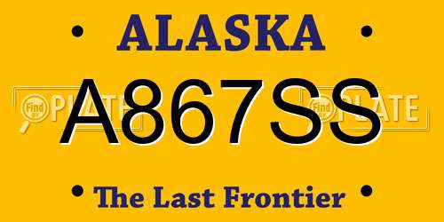 A867SS Alaska License Plate