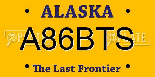A86BTS Alaska License Plate