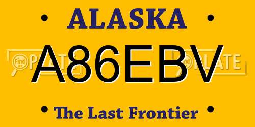A86EBV Alaska License Plate