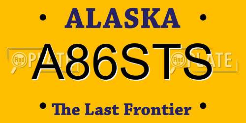 A86STS Alaska License Plate