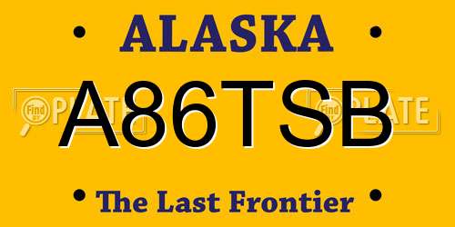 A86TSB Alaska License Plate