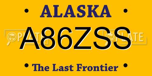 A86ZSS Alaska License Plate