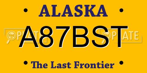 A87BST Alaska License Plate