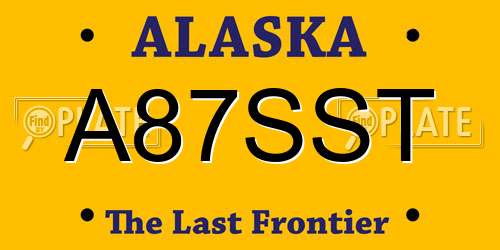 A87SST Alaska License Plate