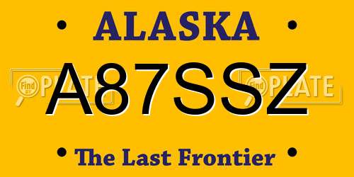 A87SSZ Alaska License Plate