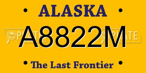 A8822M Alaska License Plate