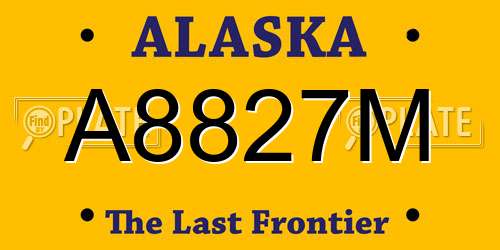 A8827M Alaska License Plate
