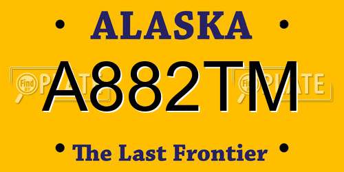 A882TM Alaska License Plate