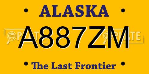 A887ZM Alaska License Plate