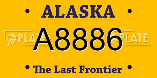 A8886 Alaska License Plate
