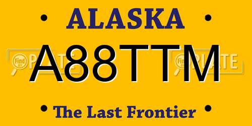 A88TTM Alaska License Plate