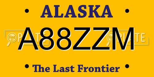 A88ZZM Alaska License Plate