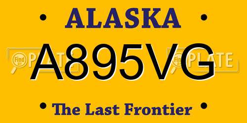 A895VG Alaska License Plate