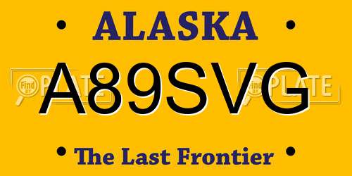 A89SVG Alaska License Plate