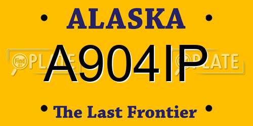 A904IP Alaska License Plate