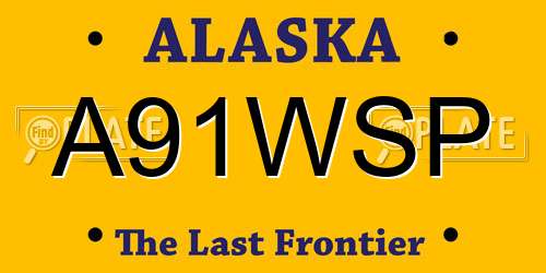 A91WSP Alaska License Plate