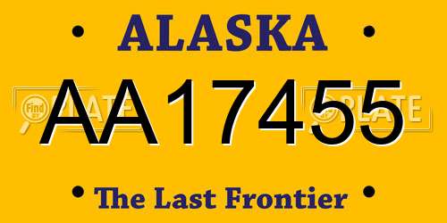 AA17455 Alaska License Plate
