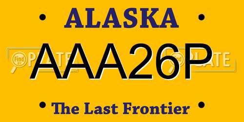 AAA26P Alaska License Plate