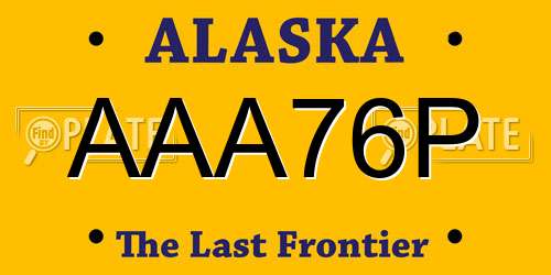 AAA76P Alaska License Plate