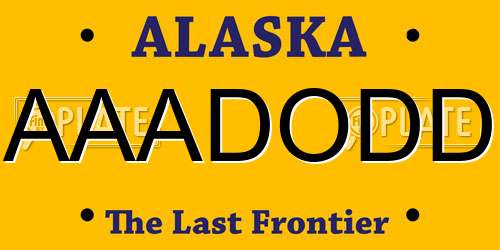 AAADODD Alaska License Plate