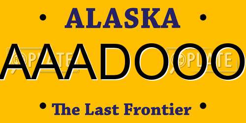 AAADOOO Alaska License Plate