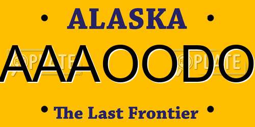 AAAOODO Alaska License Plate