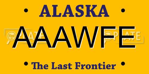 AAAWFE Alaska License Plate