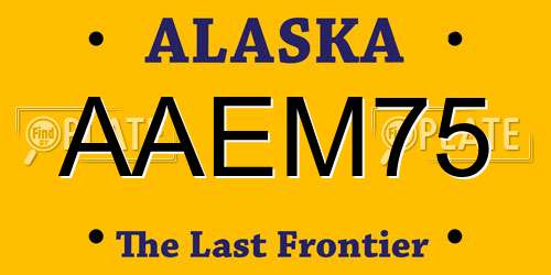 AAEM75 Alaska License Plate