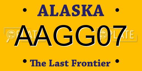 AAGG07 Alaska License Plate
