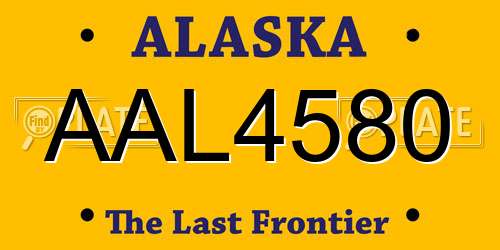 AAL4580 Alaska License Plate