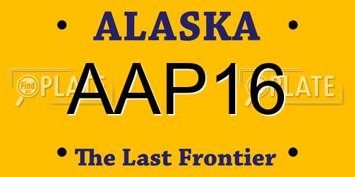 AAP16 Alaska License Plate