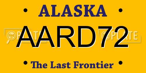 AARD72 Alaska License Plate