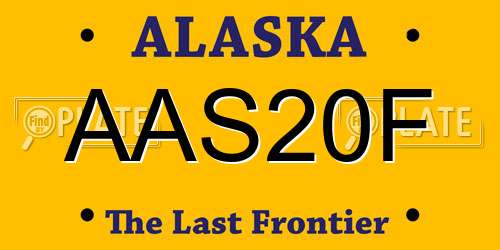 AAS20F Alaska License Plate