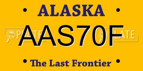 AAS70F Alaska License Plate