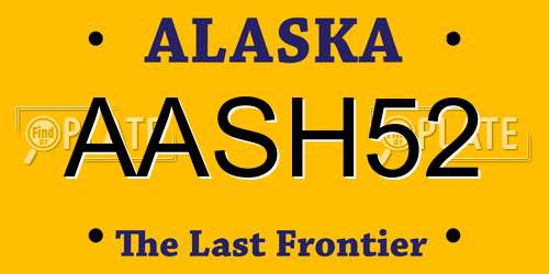 AASH52 Alaska License Plate