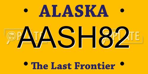 AASH82 Alaska License Plate
