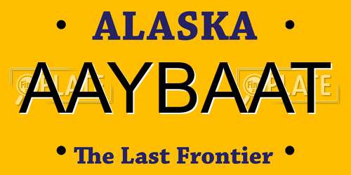AAYBAAT Alaska License Plate