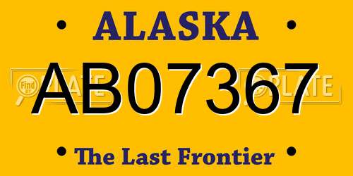 AB07367 Alaska License Plate