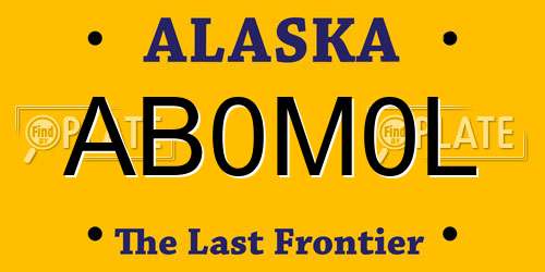 AB0M0L Alaska License Plate