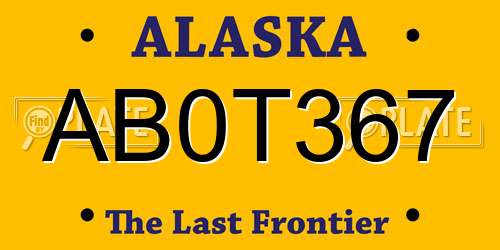 AB0T367 Alaska License Plate