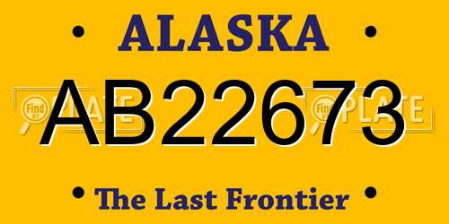 AB22673 Alaska License Plate